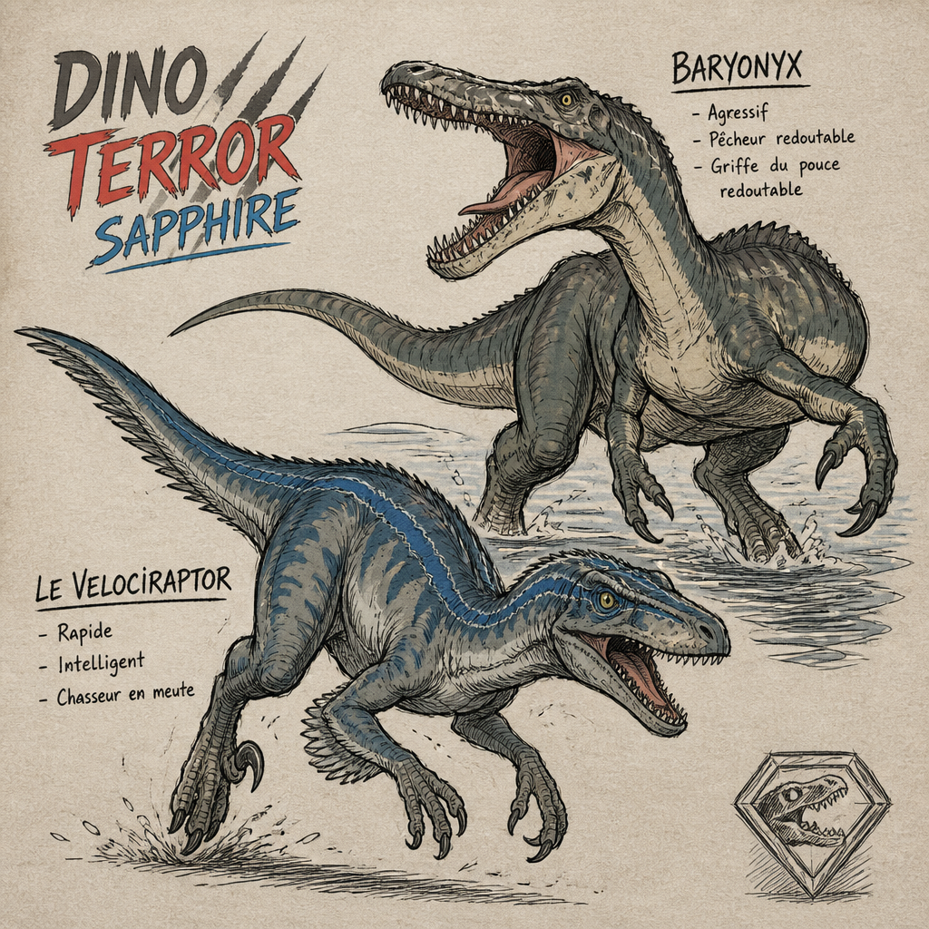 Dino Terror Sapphire Le Velociraptor et Baryonyx FanArt