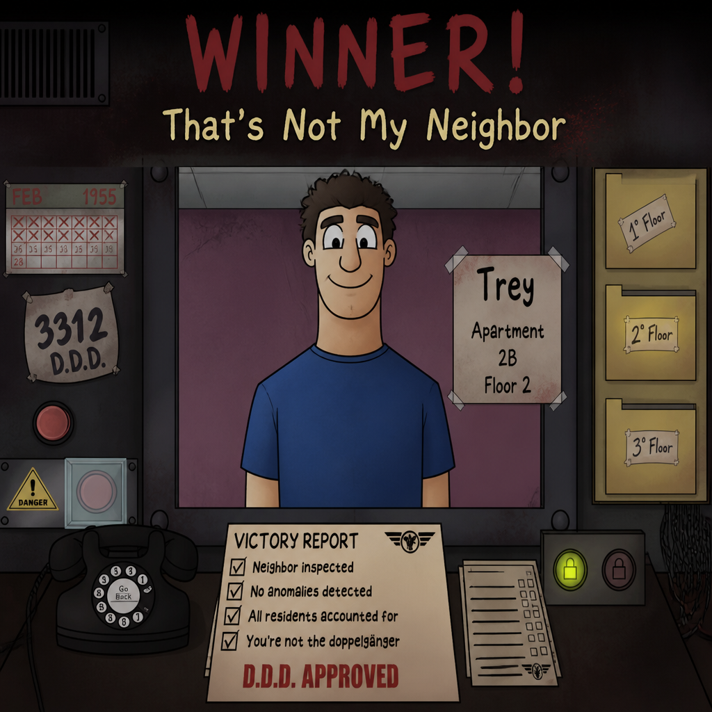 Trey vicnor in the game name that not my neighbor