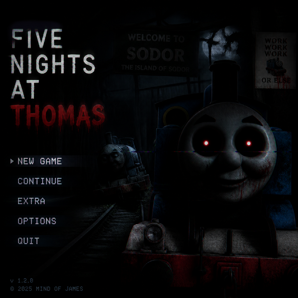 Five nights at Thomas game game menu