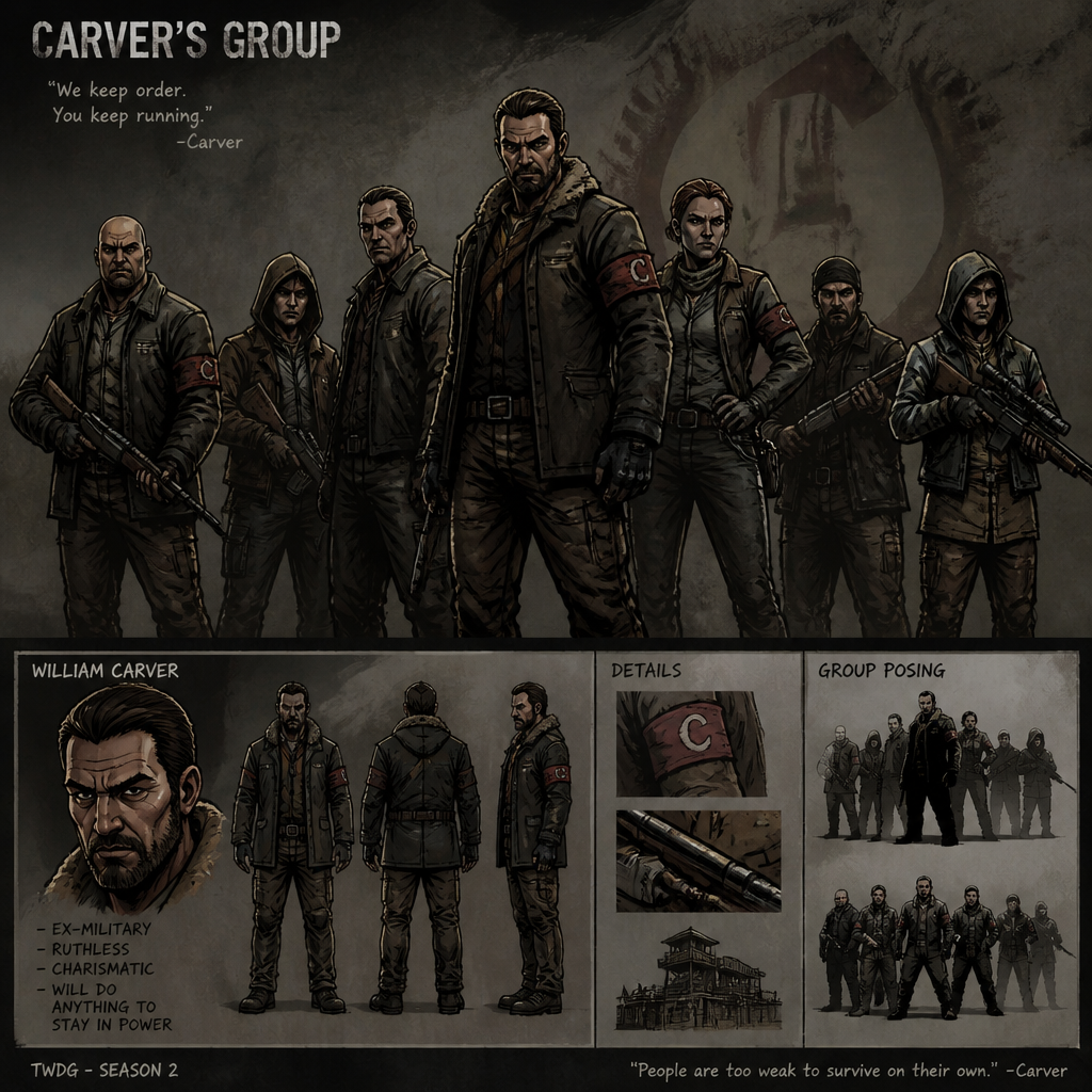William Carver group in the walking dead games