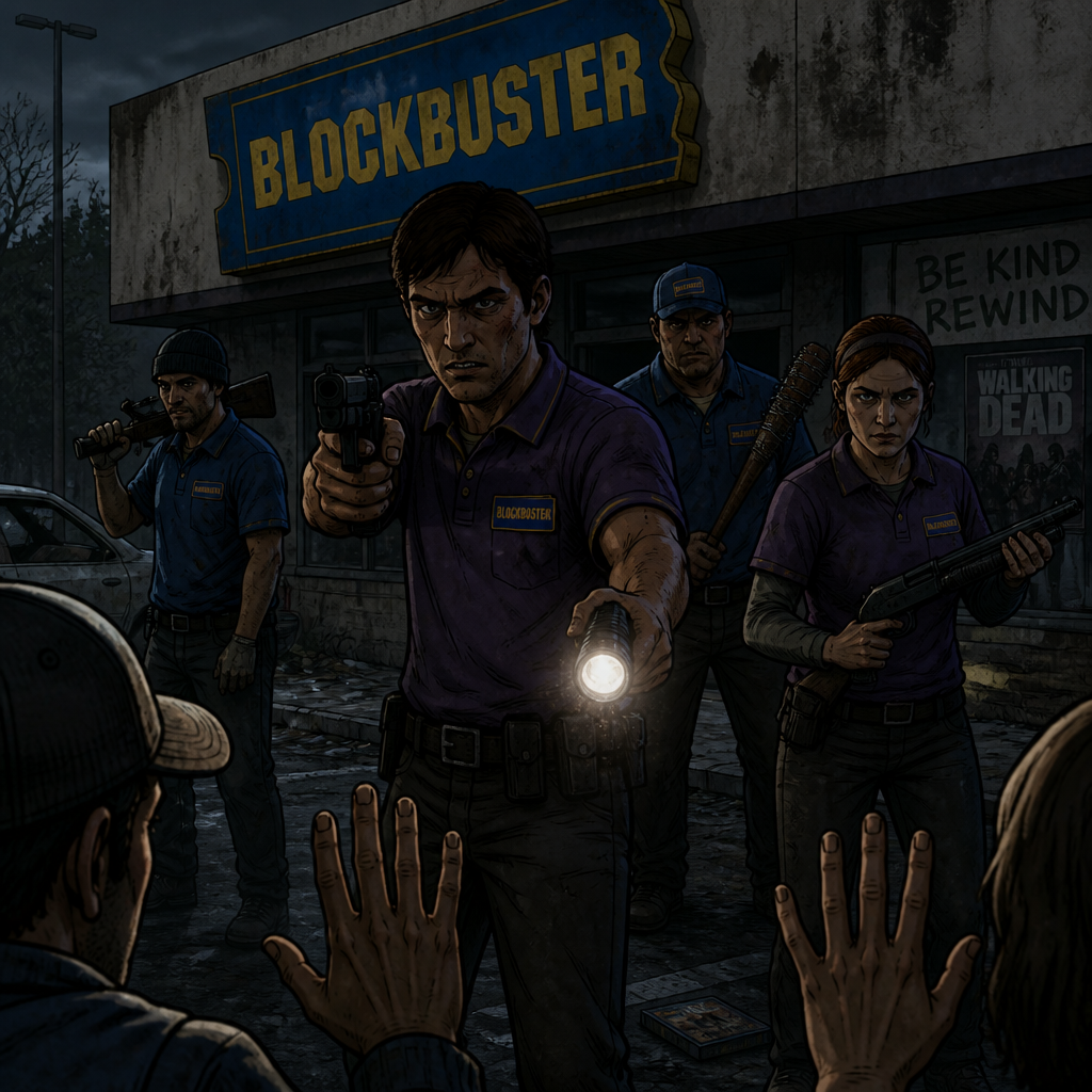 Blockbuster employees bandits in the walking dead games