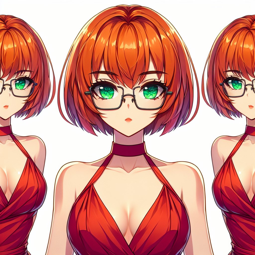 Anime Girl Orange Hair Glasses Anime Fanart