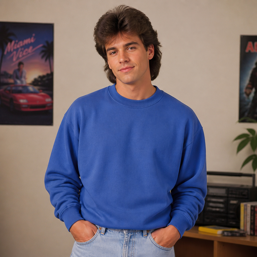 80s long blue sleeves for man